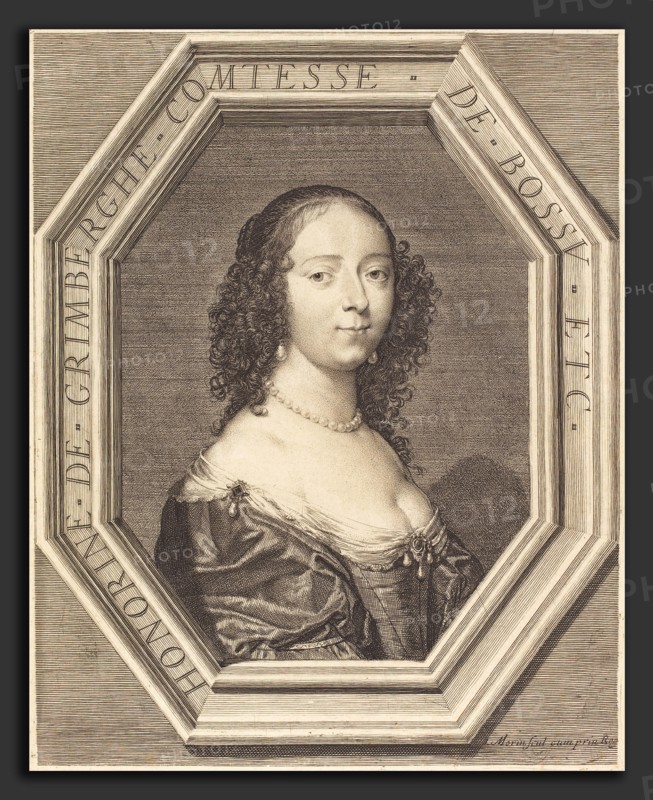 Jean Morin (French, c. 1600 - 1650), Honorine Grimberge, comtesse de Bossu, etching, engraving, and stippling on laid paper