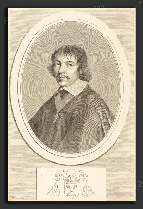 Claude Mellan (French, 1598 - 1688), Jean-FranÃ§ois Paul de Gondi, Cardinal of Retz, engraving on laid paper