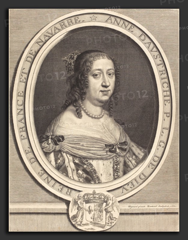 Robert Nanteuil after Pierre Mignard I (French, 1623 - 1678), Anne of Austria, Queen of France and Navarre, 1660, engraving