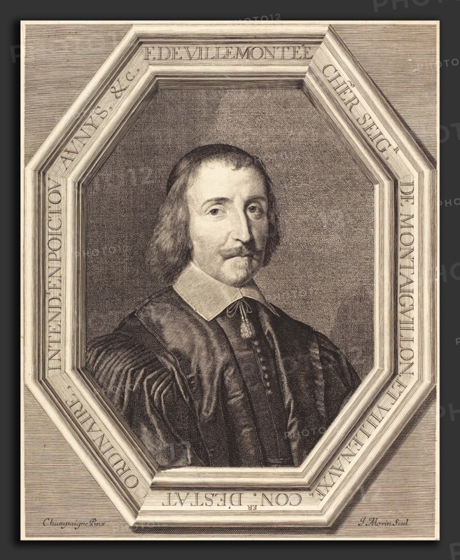 Jean Morin after Philippe de Champaigne (French, c. 1600 - 1650), Francois de Villemontee, etching, engraving, and stippling on laid paper