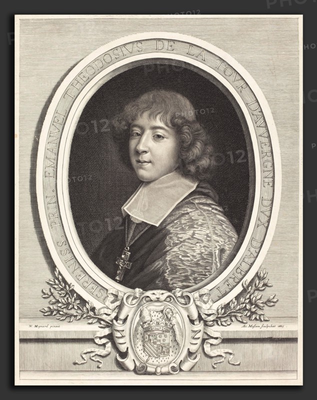 Antoine Masson after Nicolas Mignard (French, 1636 - 1700), Cardinal de Bouillon, 1665, etching and engraving
