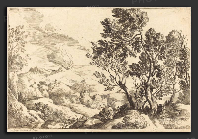 Gaspard Dughet (French, 1615 - 1675), Roman Landscape, etching
