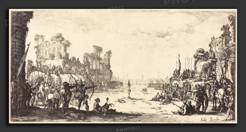 Jacques Callot (French, 1592 - 1635), The Ordeal by Arrows (Saint Sebastian), c. 1632-1633, etching and engraving