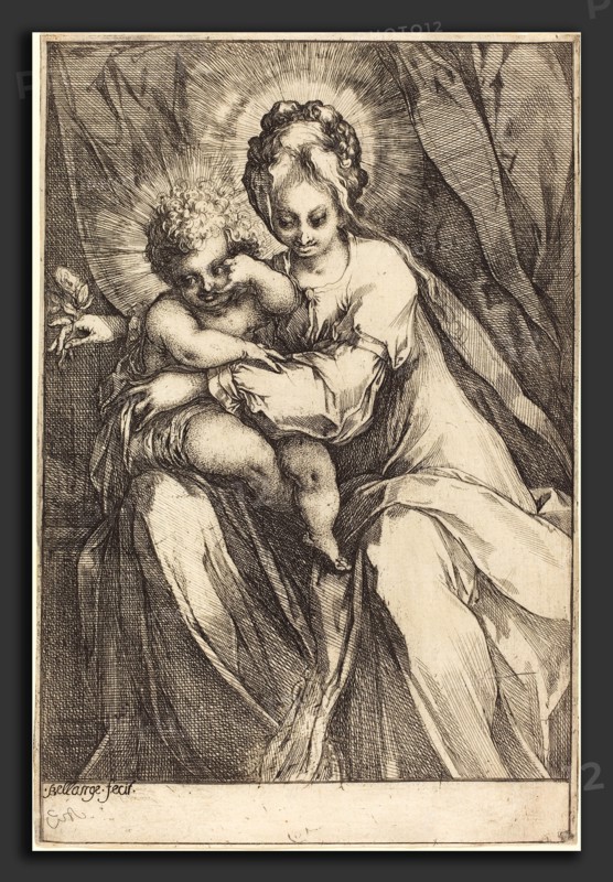 Jacques Bellange (French, c. 1575 - died 1616), The Virgin and Child with a Rose, c. 1616-1617, etching