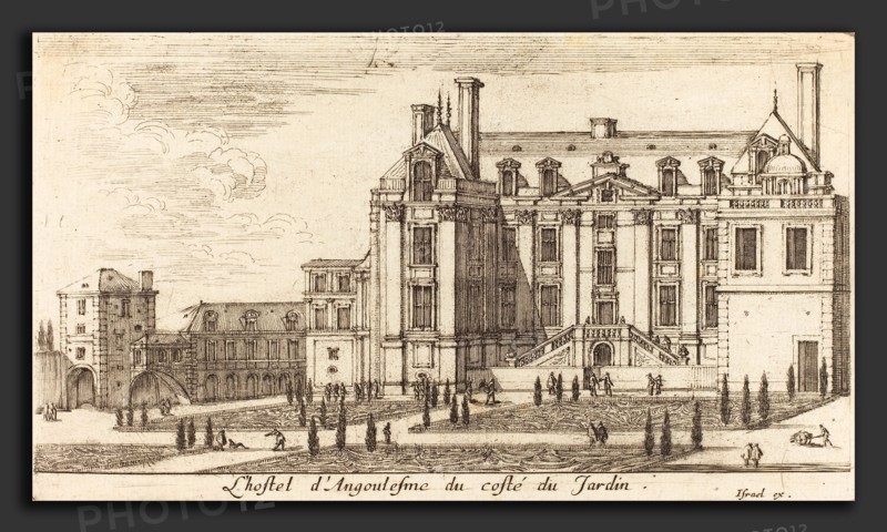 IsraÃ«l Silvestre (French, 1621 - 1691), L'hostel d'Angoulesme, 1652, etching