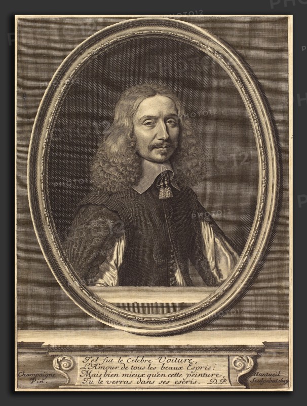 Robert Nanteuil after Philippe de Champaigne (French, 1623 - 1678), Vincent Voiture, 1649, engraving