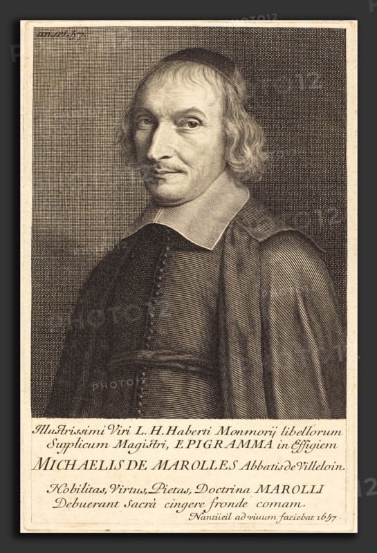 Robert Nanteuil (French, 1623 - 1678), L'Abbe Michel de Marolles, 1657, engraving
