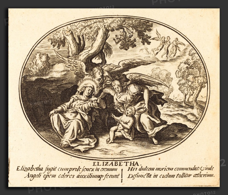Balthasar Moncornet (French, c. 1600 - 1668), The Flight of Saint Elizabeth with the  Infant Saint John, engraving