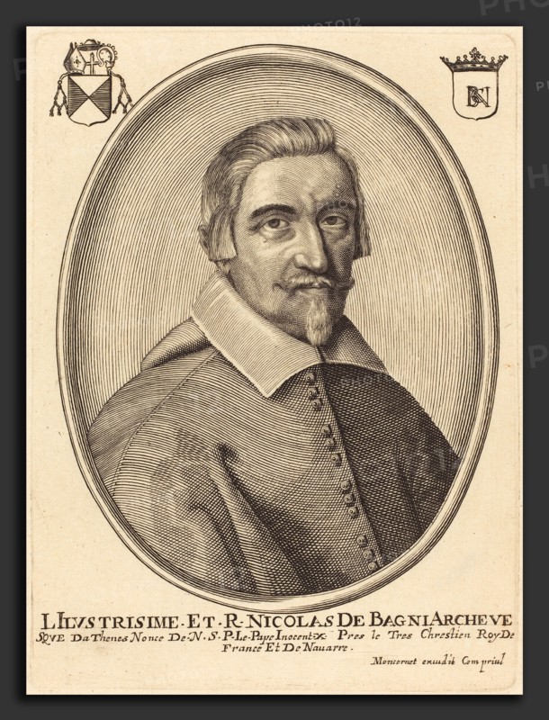 Balthasar Moncornet (French, c. 1600 - 1668), Jean-FranÃ§ois Bagni, engraving on laid paper