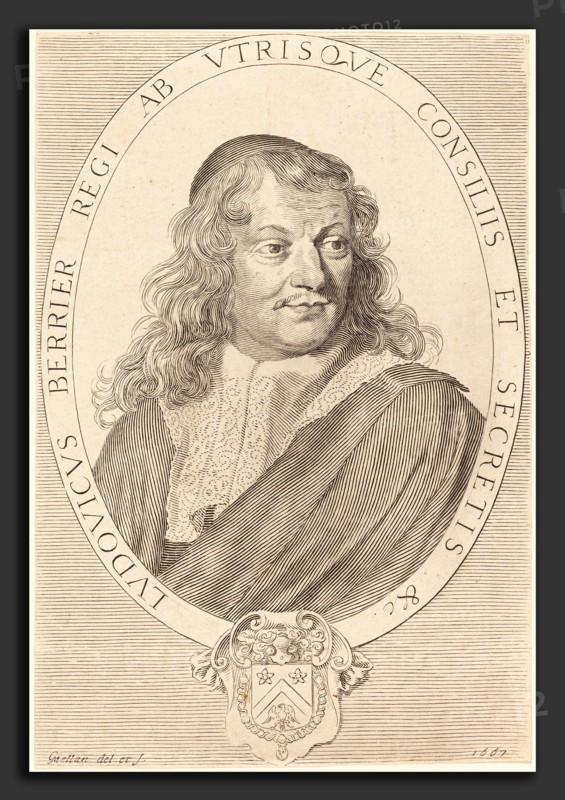 Claude Mellan (French, 1598 - 1688), Louis Berryer, 1667, engraving on laid paper