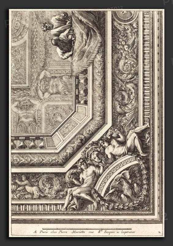 Jean Lepautre (French, 1618 - 1682), Quarts de plafons, etching