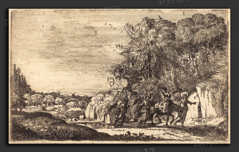 Claude Lorrain (French, 1604-1605 - 1682), The Flight into Egypt (La fuite en Egypte), c. 1630-1633, etching