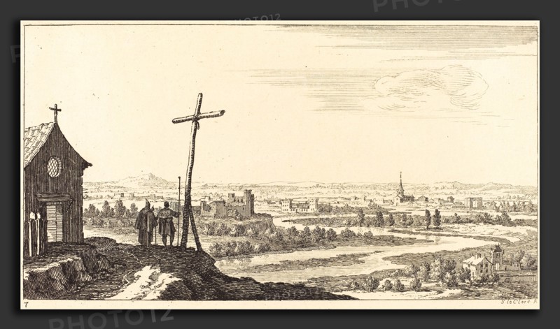 Sébastien Le Clerc I (French, 1637 - 1714), Landscape with Church and Town in Distance, 1673, etching