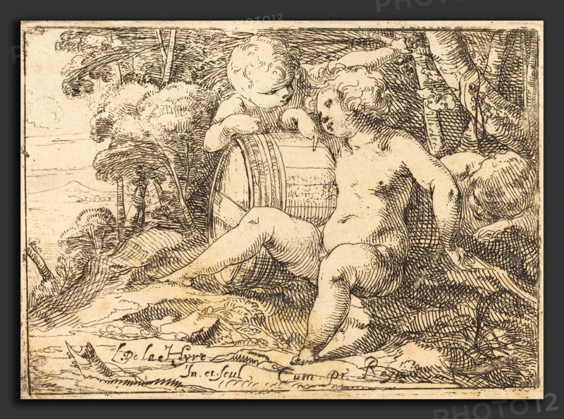 Laurent de La Hyre (French, 1606 - 1656), Three Bacchic Children, 1620s, etching on laid paper