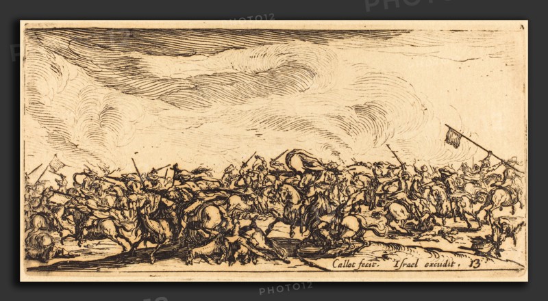 Jacques Callot (French, 1592 - 1635), The Cavalry Combat with Swords, c. 1632-1634, etching
