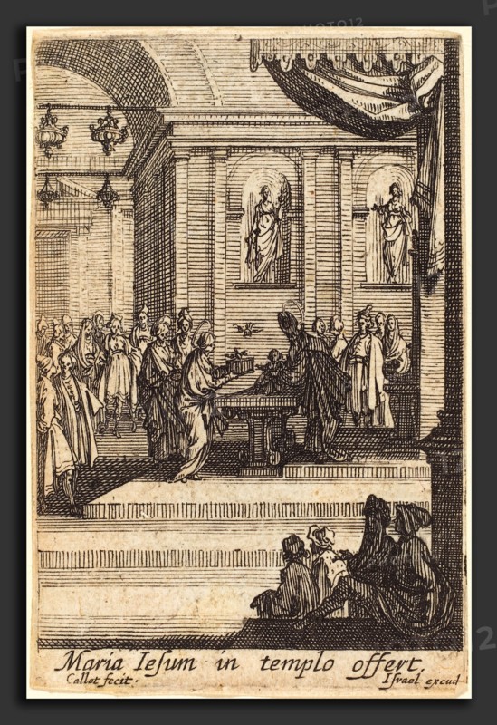 Jacques Callot (French, 1592 - 1635), The Virgin Presents Jesus at the Temple, in or after 1630, etching