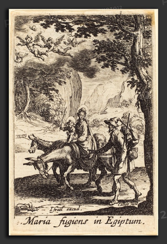 Jacques Callot (French, 1592 - 1635), The Flight into Egypt, in or after 1630, etching
