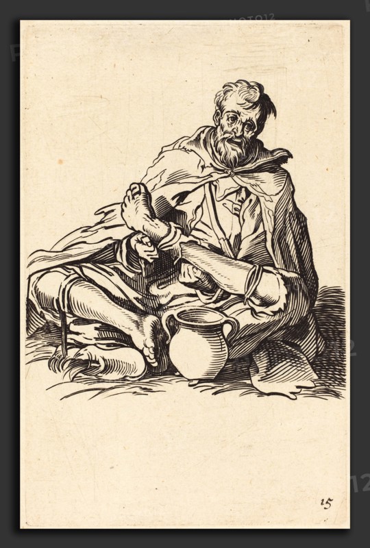 after Jacques Callot, The Sick Man, etching