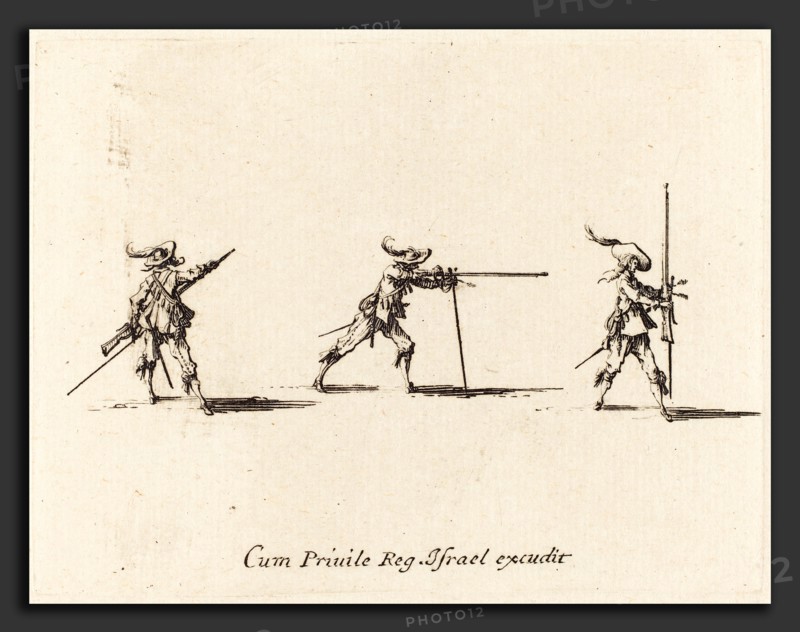 Jacques Callot (French, 1592 - 1635), Taking the Firing Position with the Musket, 1634-1635, etching