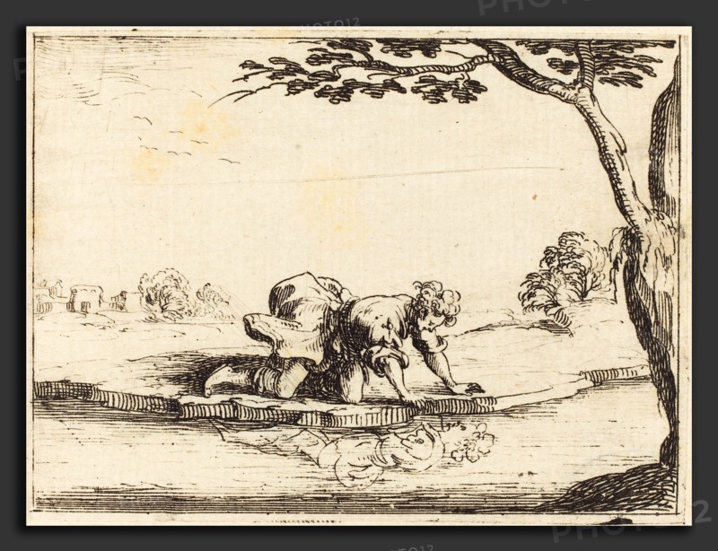 Jacques Callot (French, 1592 - 1635), Narcissus Looking in the Water, 1628, etching