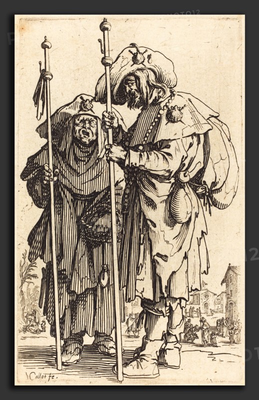 Jacques Callot (French, 1592 - 1635), The Two Pilgrims, c. 1622, etching