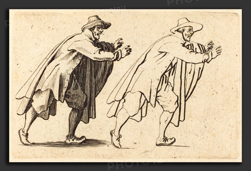 Jacques Callot (French, 1592 - 1635), Man Moving Abruptly, c. 1622, etching