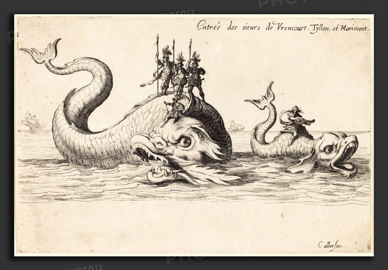 Jacques Callot (French, 1592 - 1635), Entry of Mm. de Vroncourt, Tyllon, and Marimont, 1627, etching
