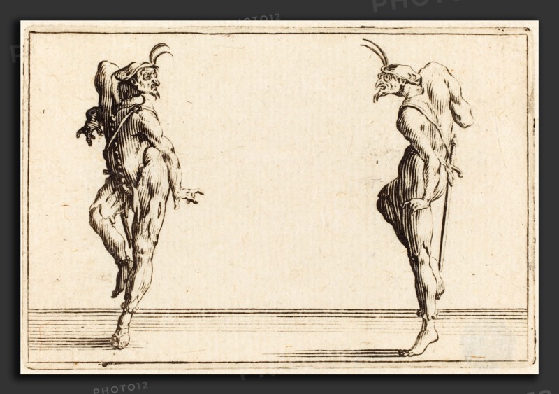 Jacques Callot (French, 1592 - 1635), Two Pantaloons Dancing, c. 1622, etching