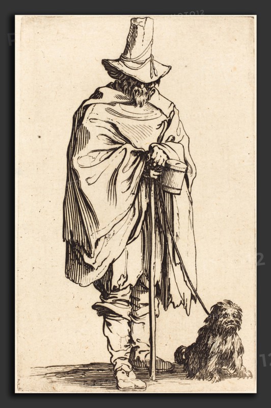 Jacques Callot (French, 1592 - 1635), Beggar with Dog, c. 1622, etching