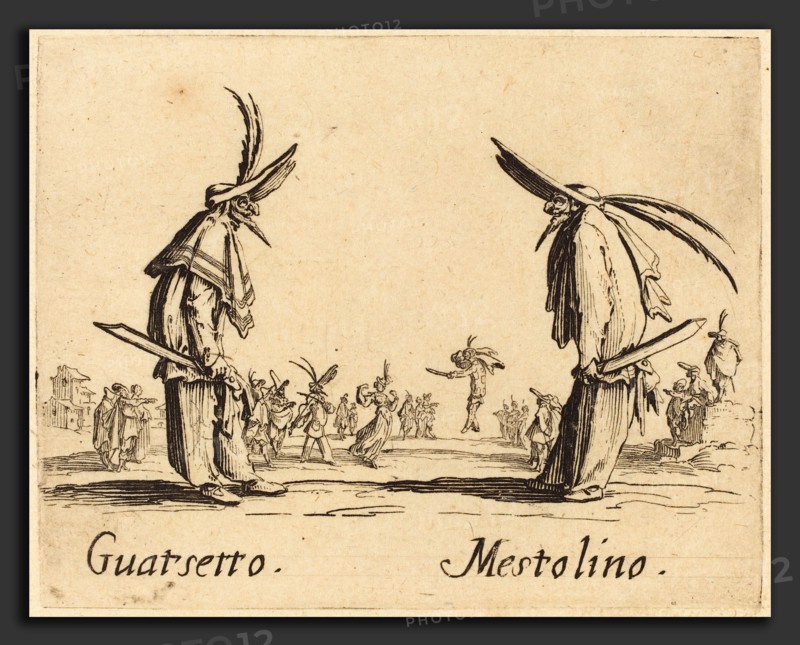 Jacques Callot (French, 1592 - 1635), Guatsetto and Mestolino, c. 1622, etching