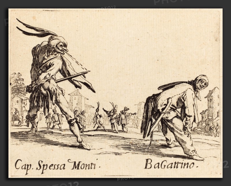 Jacques Callot (French, 1592 - 1635), Cap. Spessa Monti and Bagattino, c. 1622, etching