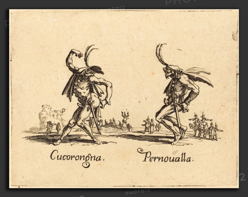 Jacques Callot (French, 1592 - 1635), Cucorongna and Pernoualla, c. 1622, etching