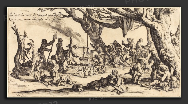Jacques Callot (French, 1592 - 1635), The Feast of the Bohemians, 1621, etching and engraving