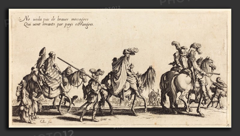 Jacques Callot (French, 1592 - 1635), The Bohemians Marching: The Vanguard, 1621, etching and engraving