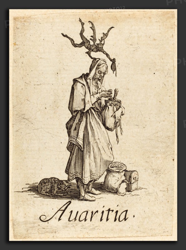 Jacques Callot (French, 1592 - 1635), Greed, probably after 1621, etching and engraving