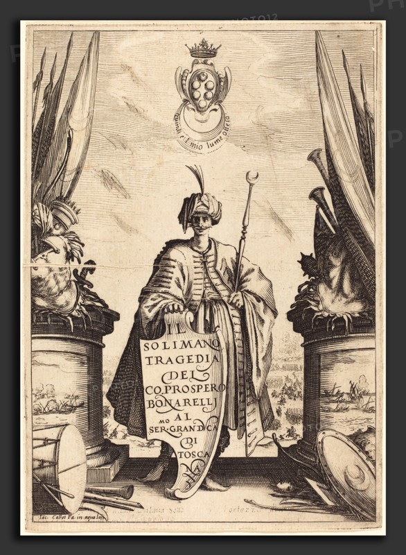 Jacques Callot (French, 1592 - 1635), Title Page for "Il Solimano", 1620, etching and engraving