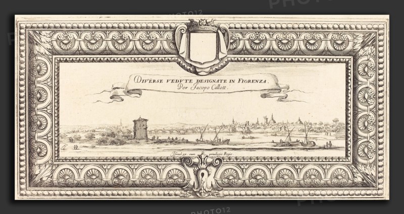 Attributed to FranÃ§ois Collignon (French, c. 1609 - 1657), Title Page for Callot's "Various Italian Landscapes", probably c. 1630, etching and engraving