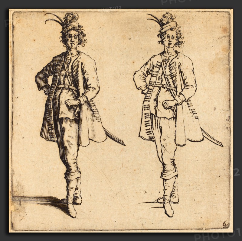 Jacques Callot (French, 1592 - 1635), Officer, Front View, 1617 and 1621, etching