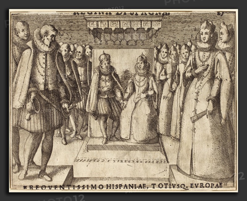 Jacques Callot (French, 1592 - 1635), Meeting of Margaret of Austria and Philip III [recto], 1612, etching