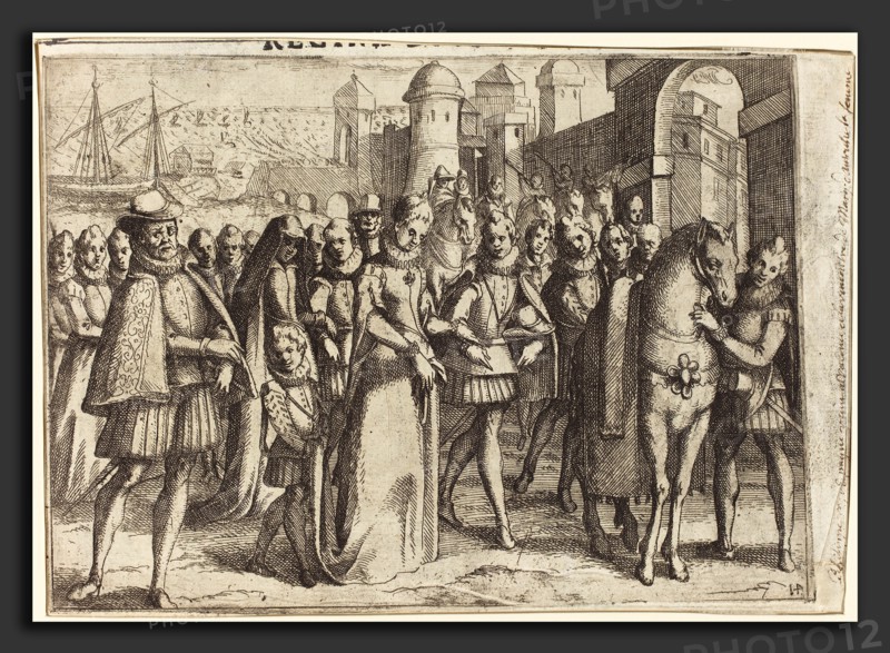 Jacques Callot (French, 1592 - 1635), Arrival at Valencia [recto], 1612, etching