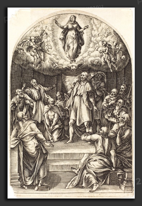 Jacques Callot (French, 1592 - 1635), The Assumption, 1608-1611, engraving