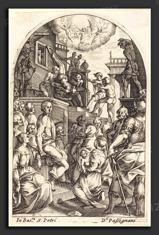 Jacques Callot (French, 1592 - 1635), Martyrdom of Saint Peter, 1608-1611, engraving
