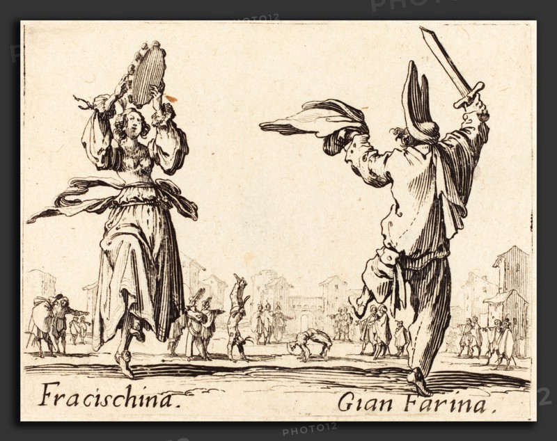 Jacques Callot (French, 1592 - 1635), Fracischina and Gian Farina, c. 1622, etching