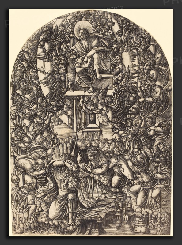 Jean Duvet (French, 1485 - c. 1570), Saint John Summoned to Heaven, 1546-1556, engraving