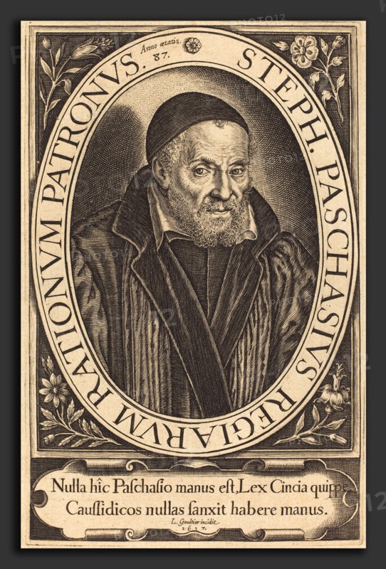 Léonard Gaultier (French, 1561 - 1641), Ãâtienne Pasquier, 1617, engraving on laid paper