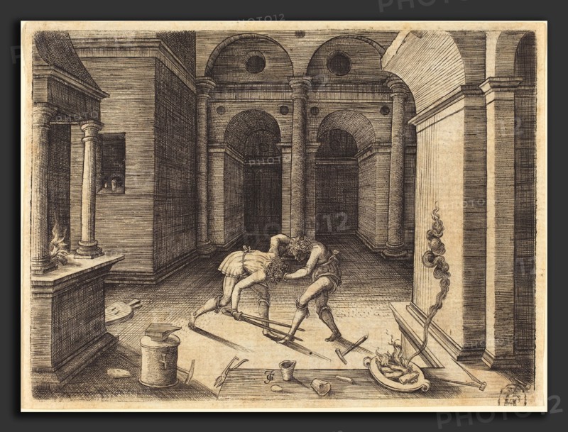 Jean de Gourmont I (French, active 1506-1551), Two Apprentices Fighting, engraving
