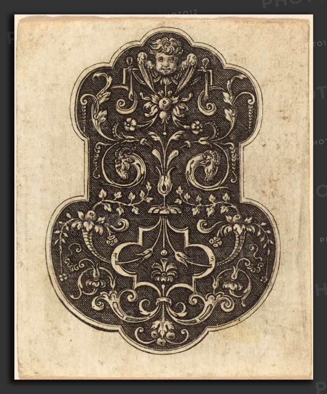 Etienne Delaune (French, 1518-1519 - 1583), Cherub, engraving