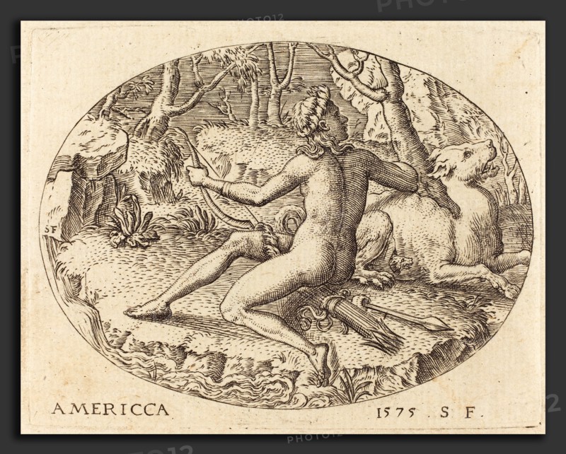 Etienne Delaune (French, 1518-1519 - 1583), America, 1575, engraving