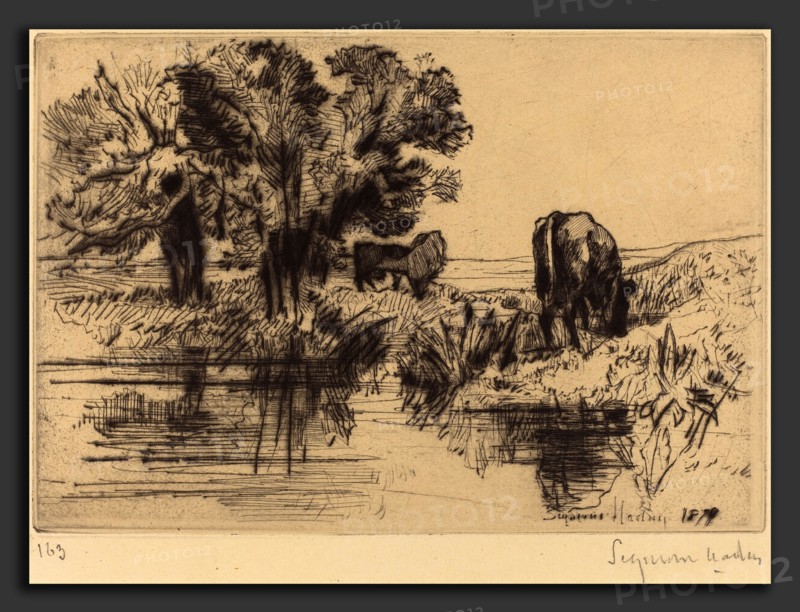 Francis Seymour Haden (British, 1818 - 1910), The Three Cows, 1877, drypoint