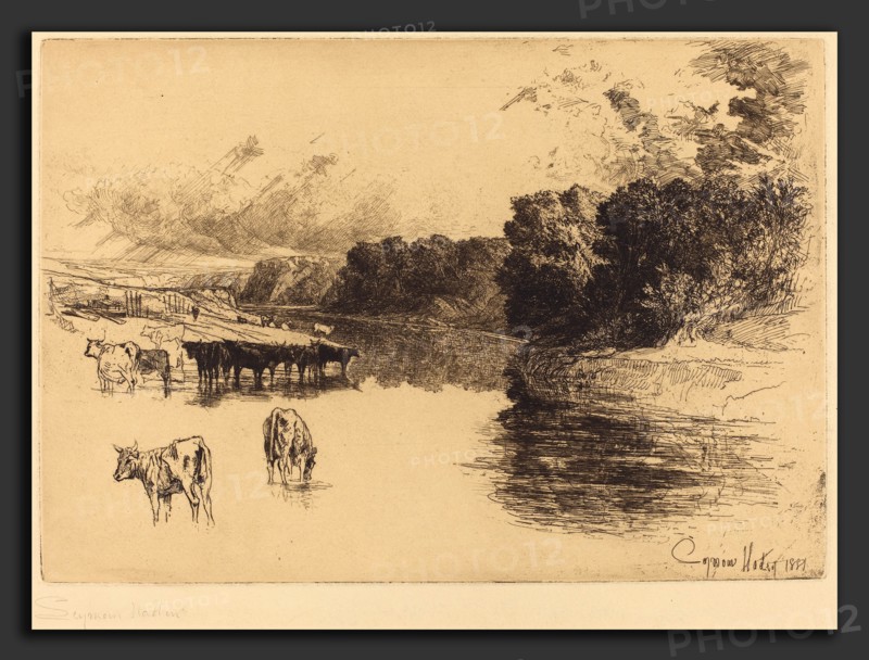 Francis Seymour Haden (British, 1818 - 1910), A Lancashire River, 1881, etching and drypoint